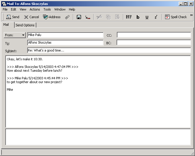 Email eines GroupWise-Benutzers