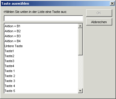 Dialogfeld "Taste auswählen"