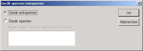 Dialogfeld "Gerät sperren/entsperren"