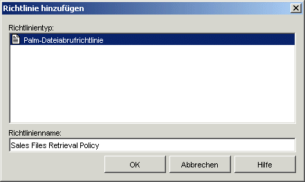 Dialogfeld "Richtlinie hinzufügen"