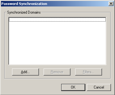 Das Dialogfeld "Password Synchronization" (Passwortsynchronisierung).