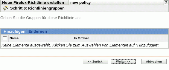 Seite "Richtlinienzeitplan"