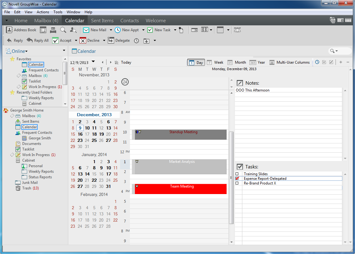 Viewing Your Calendar GroupWise 2014 R2 Client User Guide
