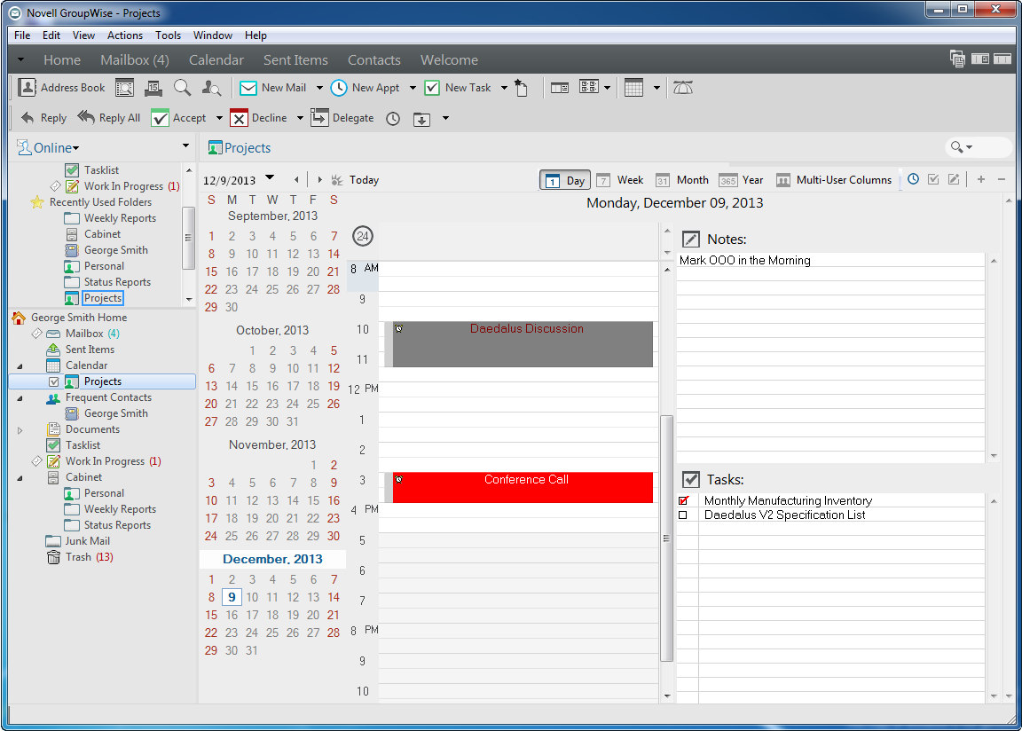 Sharing a Personal Calendar GroupWise 2014 R2 Client User Guide