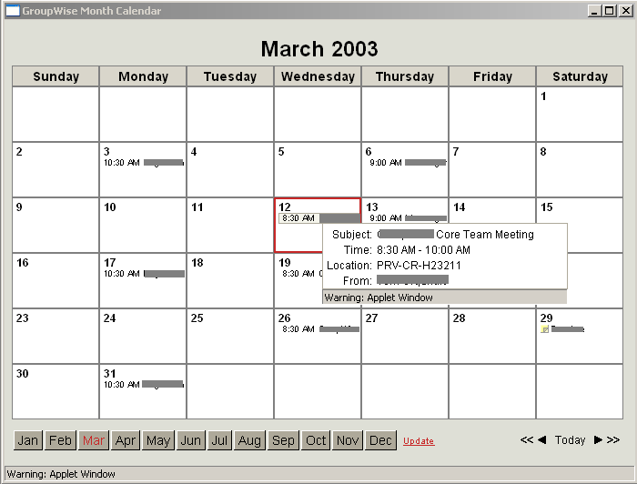 Novell Documentation GroupWise 6.5 Using the WebAccess Calendar
