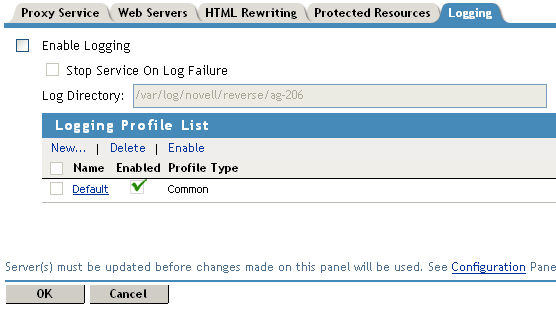 Logging configuration