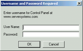 Screen Capture: A Dialog Box for Accessing a Password-Protected Web Site