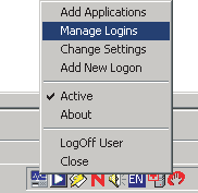 Selecting the Manage Logins option