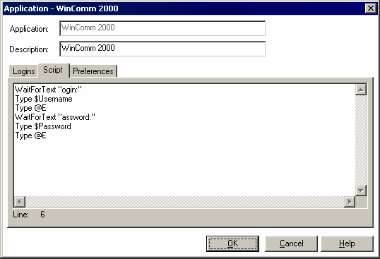 A script for WinComm 2000