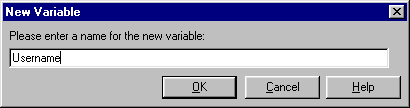 The field to enter a new variable