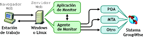 Agente de Monitor y aplicacin instalados en la misma mquina