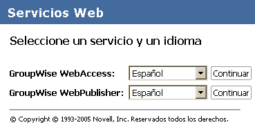 Página de Novell Web Services