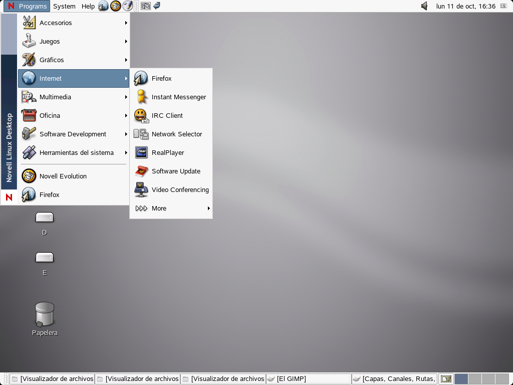 Programas de Novell Linux Desktop