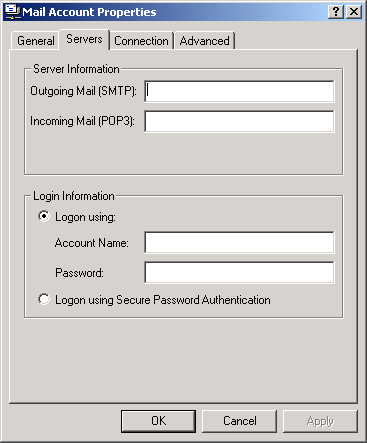 Información del servidor de correo electrónico