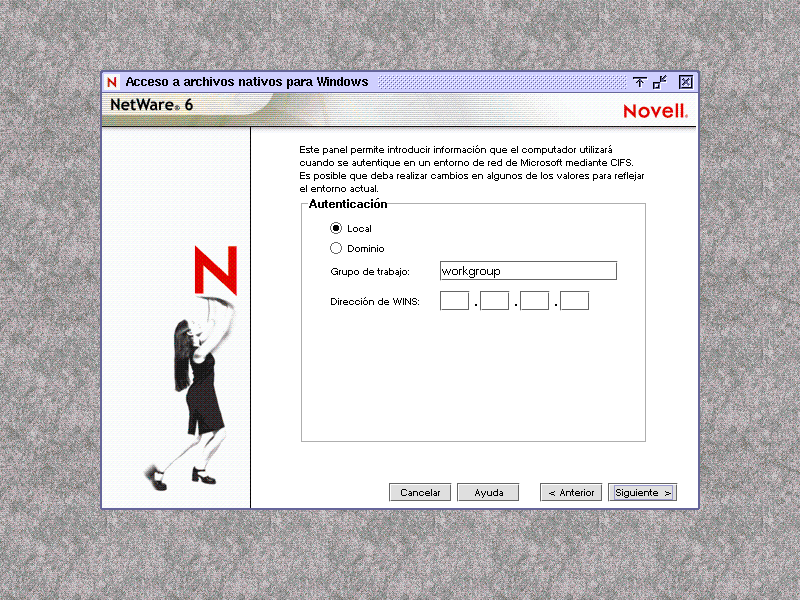 Pantalla Autenticación de dominio local