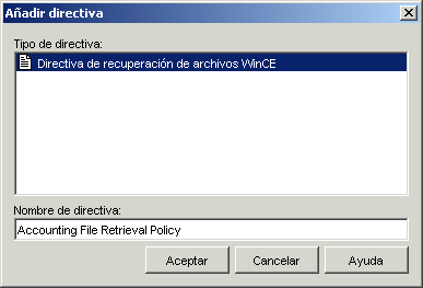 Recuadro de diálogo Añadir directiva