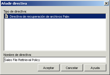 Recuadro de diálogo Añadir directiva