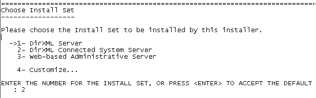 Options de la page Choose Install Set (Slectionnez les paramtres d'installation)
