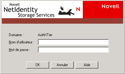Interface utilisateur d'authentification NetIdentity.