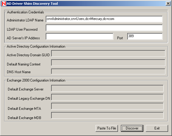 Interface d'Active Directory Shim Discovery Tool