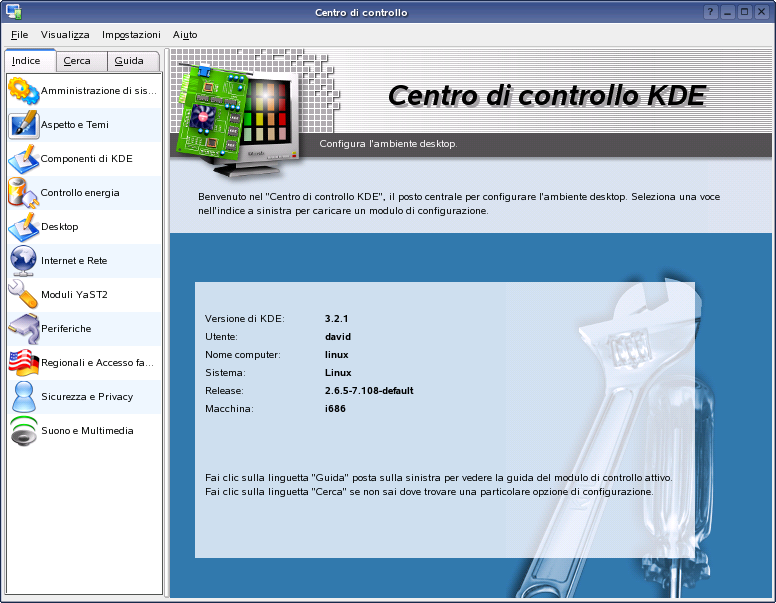 Confronto tra il Pannello di controllo di Windows e il Centro di controllo KDE