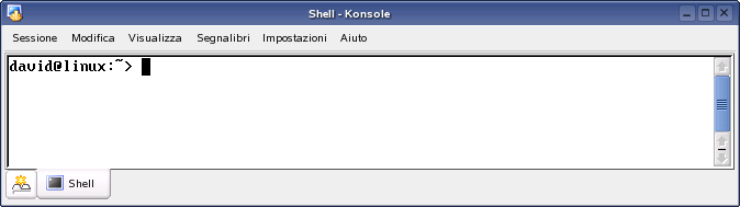 Confronto tra il prompt della riga di comando di Windows e il terminale di Novell Linux Desktop