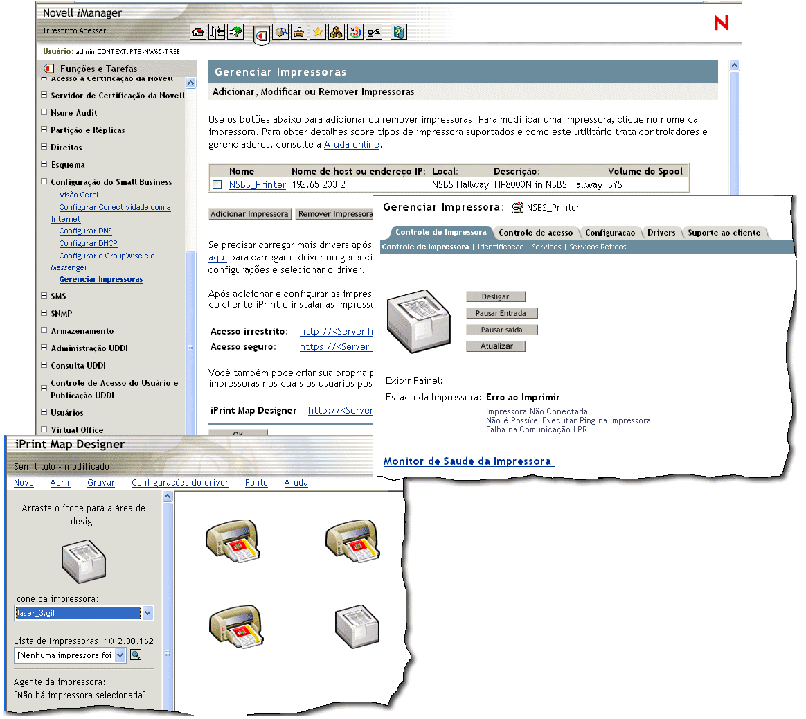 Novell Documentation: Novell Small Business Suite 6.51 - Configurando e  gerenciando a impressão utilizando o iManager