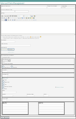 Sales and Data Management Form